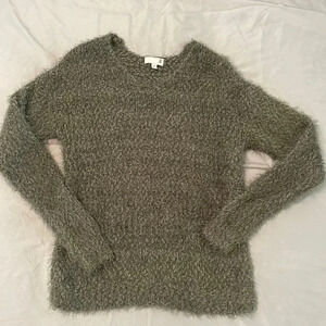 Olive green super soft fuzzy sweater